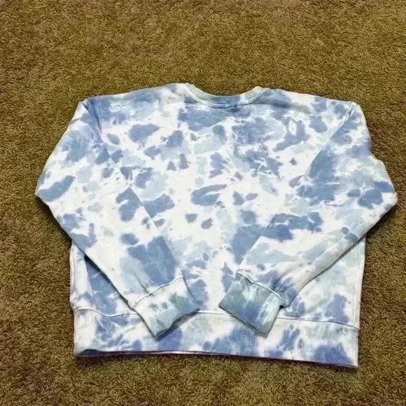Time And Tru Women’s Blue White Tie-Dye Long Sleeve Top, size L (12-14) - Picture 4 of 7